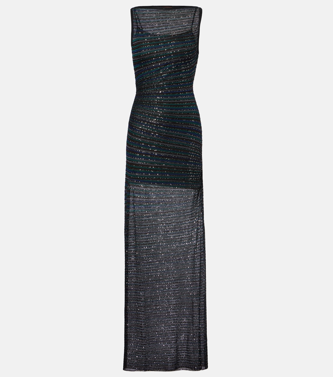 

Полупрозрачное макси-платье Missoni, Multicolor Black, Green, Blue