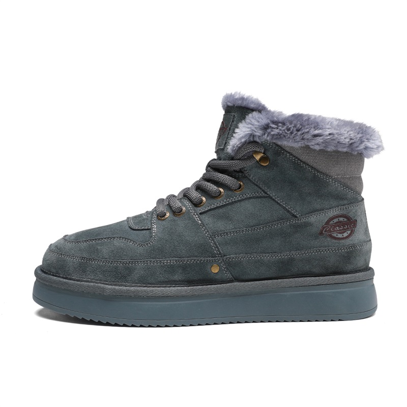 

MUSNODO Термостойкие водонепроницаемые устойчивые к истиранию мужские зимние ботинки по щиколотку с серой флисовой подкладкой, цвет Gray-Fleece-Lined