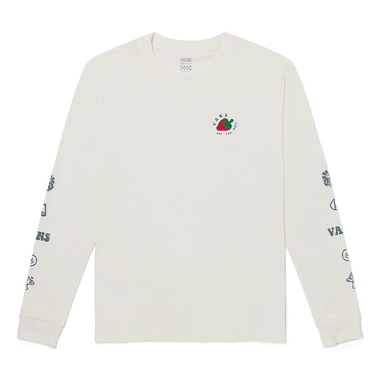 

Футболка (WMNS) Vans Strawberry Printing Round Neck Pullover Long Sleeves Creamy White, кремовый