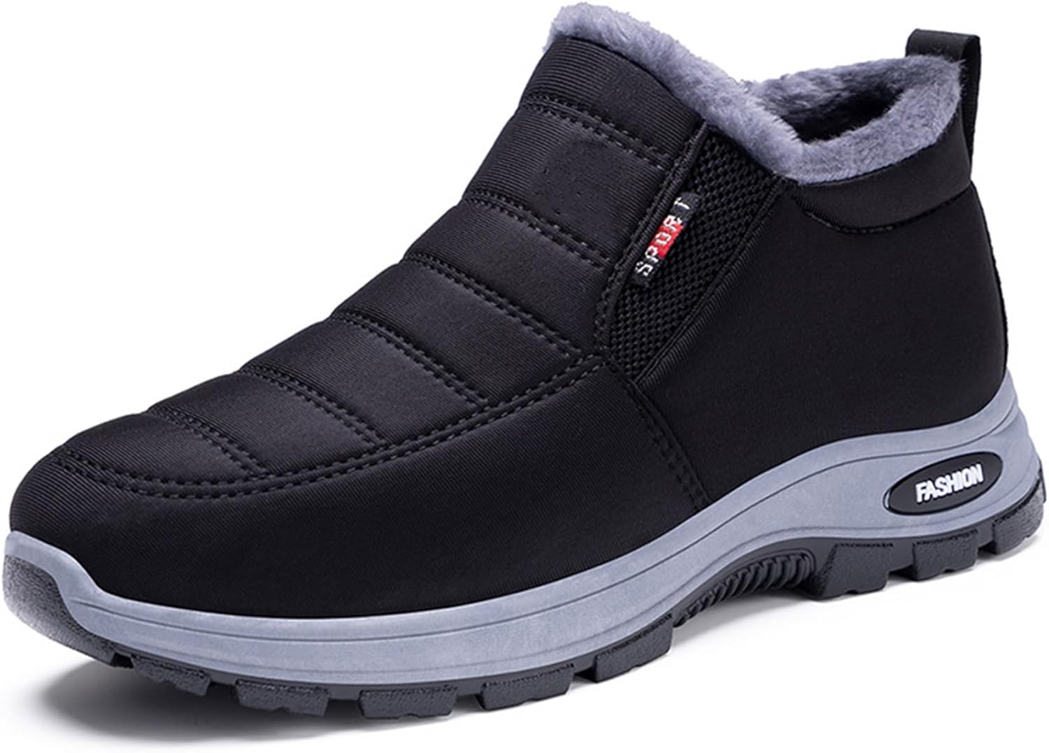 

Мужские зимние теплые снежные ботинки CrazySavage, широкие носки, легкая плюшевая подкладка, термоботинки для зимы с поддержкой свода стопы, повседневные водонепроницаемые короткие походные ботинки, черный