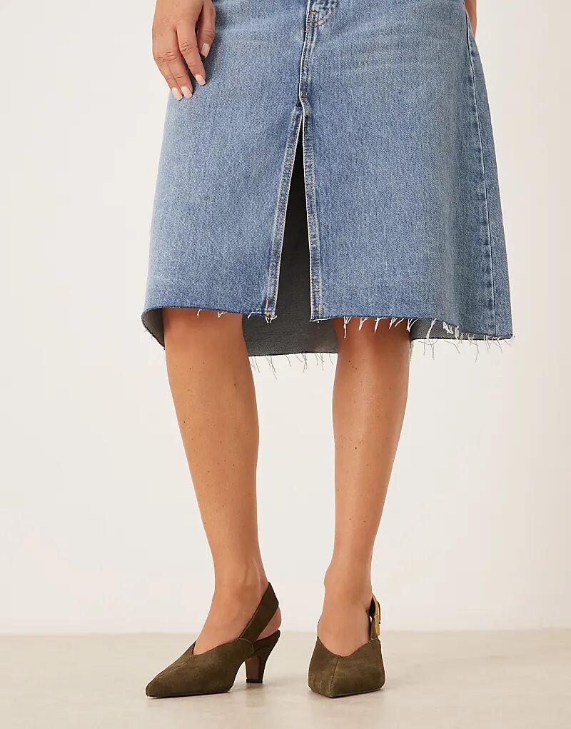Туфли Shiloh с открытой пяткой и крупной пряжкой из оливковой замши ASOS DESIGN — фото 2