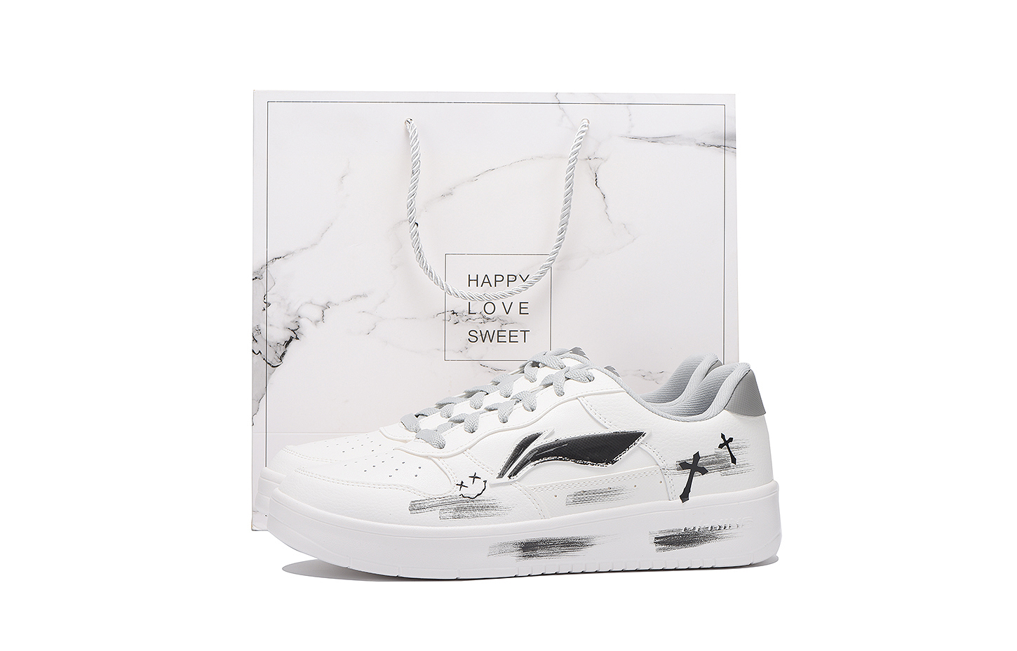 

LINING Низкие кроссовки для скейтборда Pontoon Boats Coverage, устойчивые к истиранию и скольжению, мужские, черно-белые