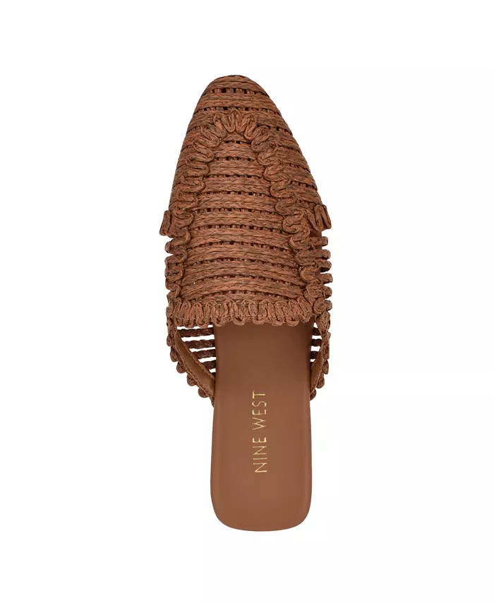 Женские мюли Campton из ткани на шнуровке Nine West, коричневый — фото 4