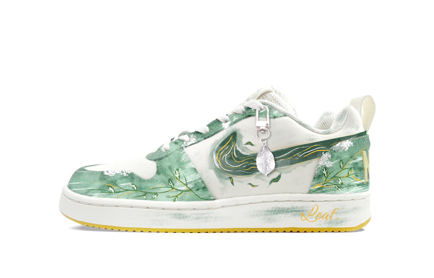 

Nike Кроссовки для скейтбординга Court Borough PRM мужские низкие Green/Silver/Yellow