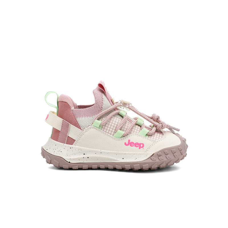 Jeep Повседневные низкие кроссовки для детей Slip Resistant Cushioning Breathable Abrasion Resistant цвета Ivory White/Cherry Blossom Pink — фото 3