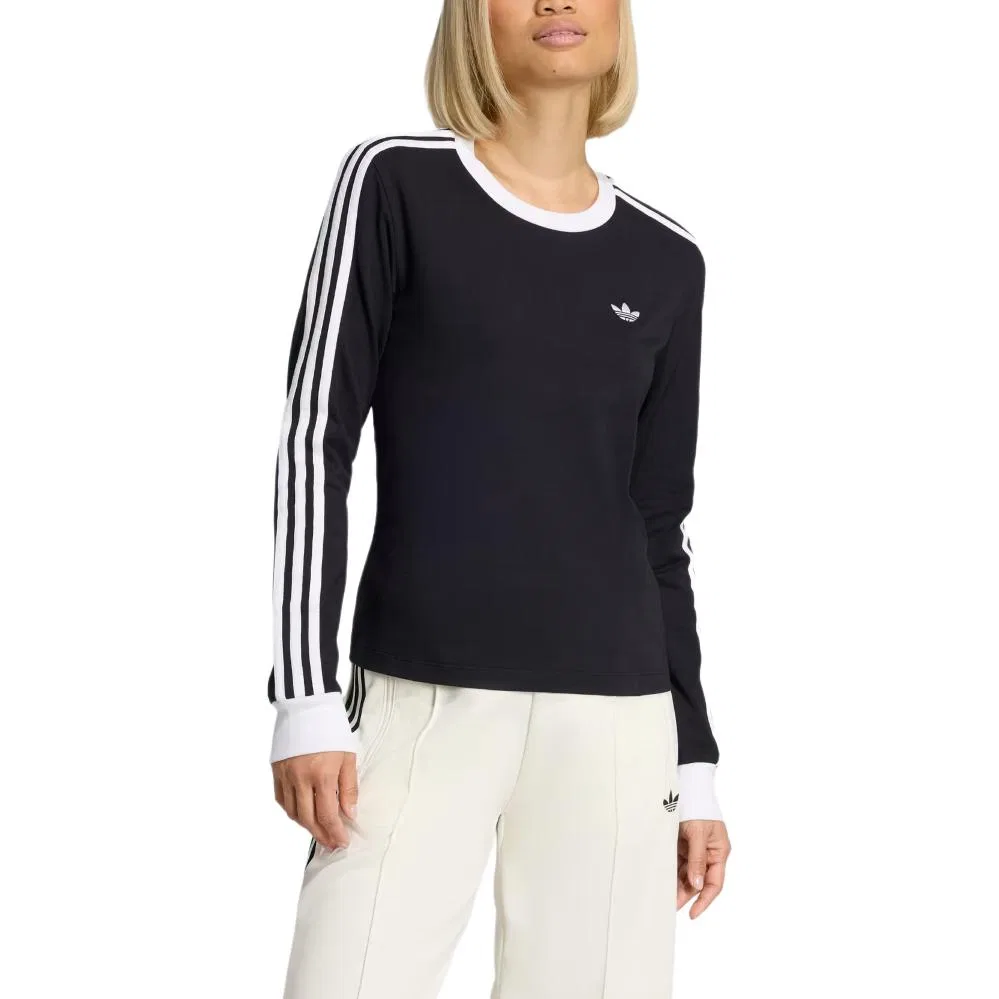 Футболка женская Adidas Originals 3 Stripes черно-белая — фото 3