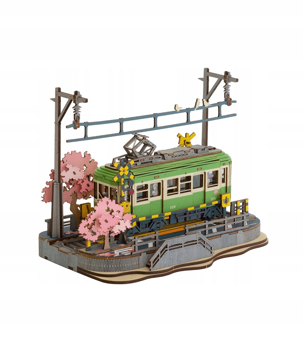 

Деревянный 3D-пазл Robotime Sakura Journey Tram