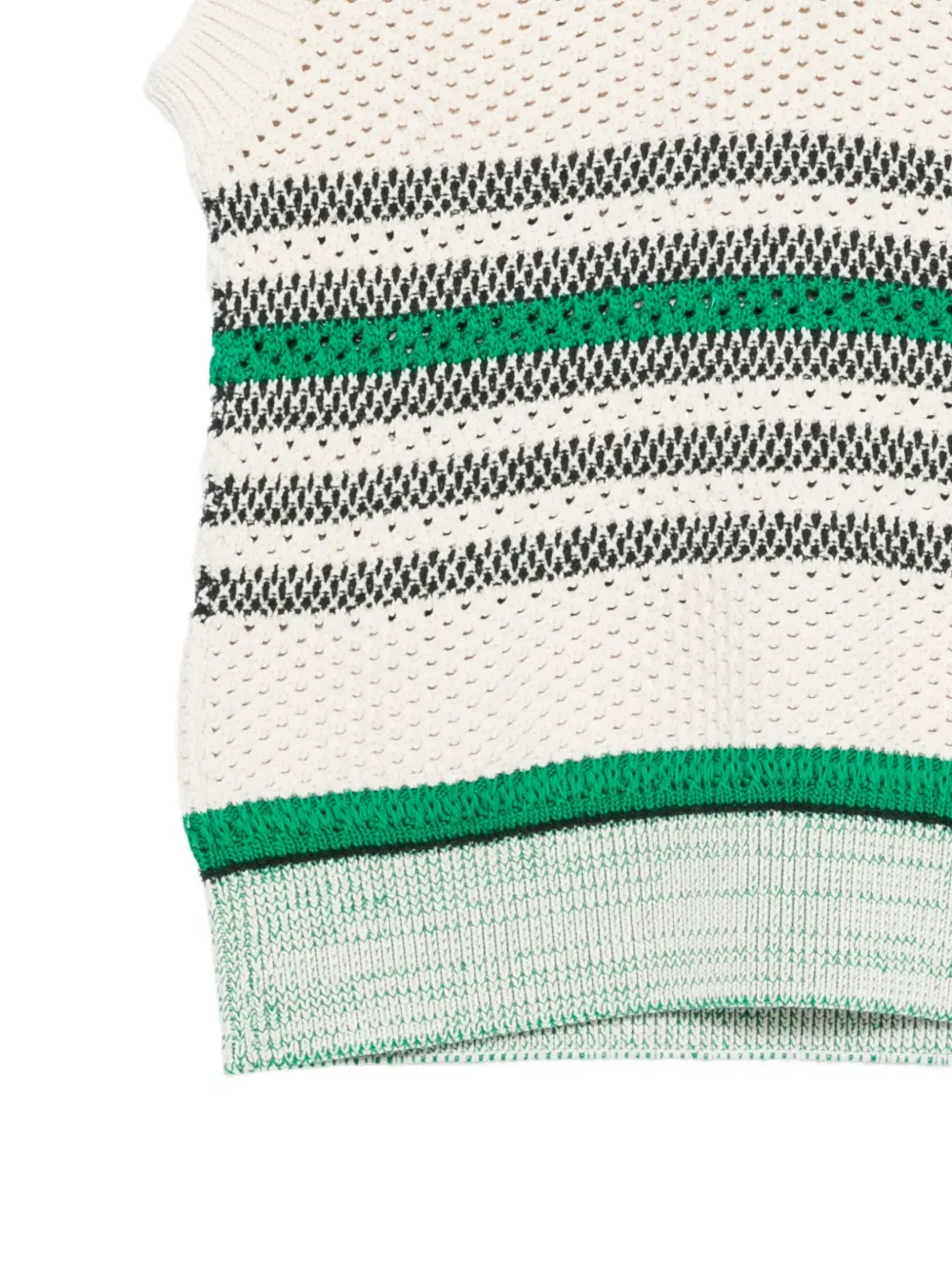 Полосатый жилет с V-образным вырезом Lacoste, нейтральный — фото 3