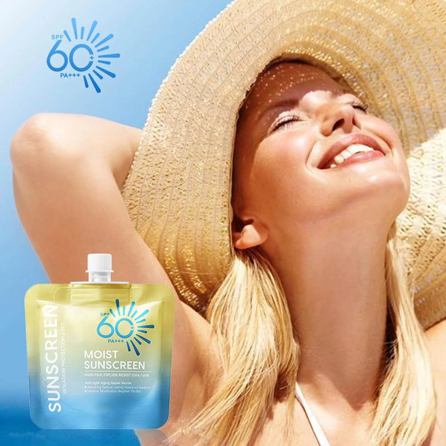 Увлажняющий солнцезащитный крем SPF 60 в дорожном формате (30 г) Generisch, 2Pc — фото 3