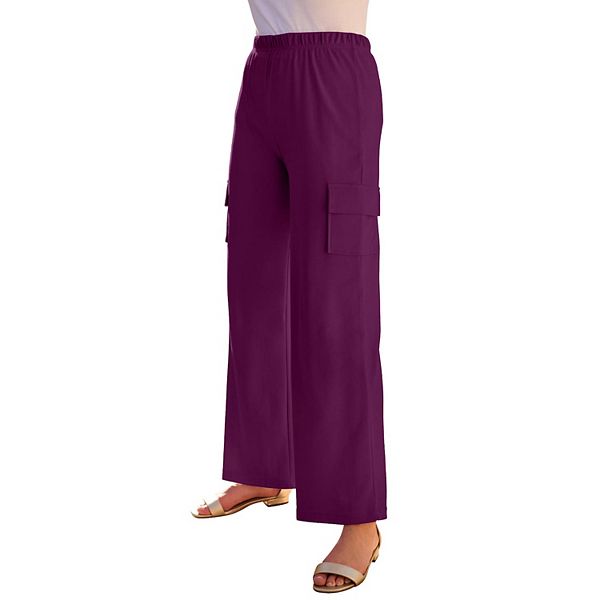 

Женские карго-штаны плюс сайз из мягкого трикотажа Roaman'S, Dark Berry