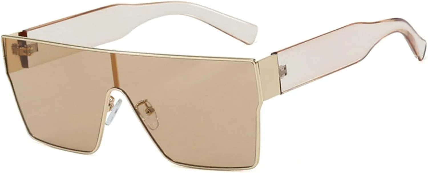 

Солнцезащитные очки Willochra Oversized Square One Piece для женщин и мужчин, модель 2025, в роскошной винтажной металлической оправе, с защитой UV400, C6