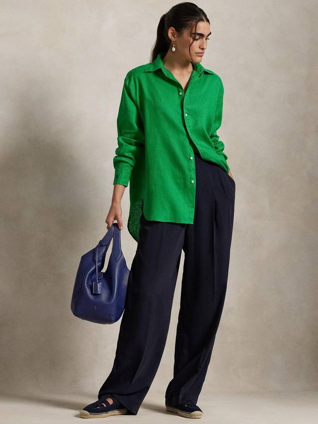 

Льняная рубашка с длинным рукавом Ralph Lauren, зеленый