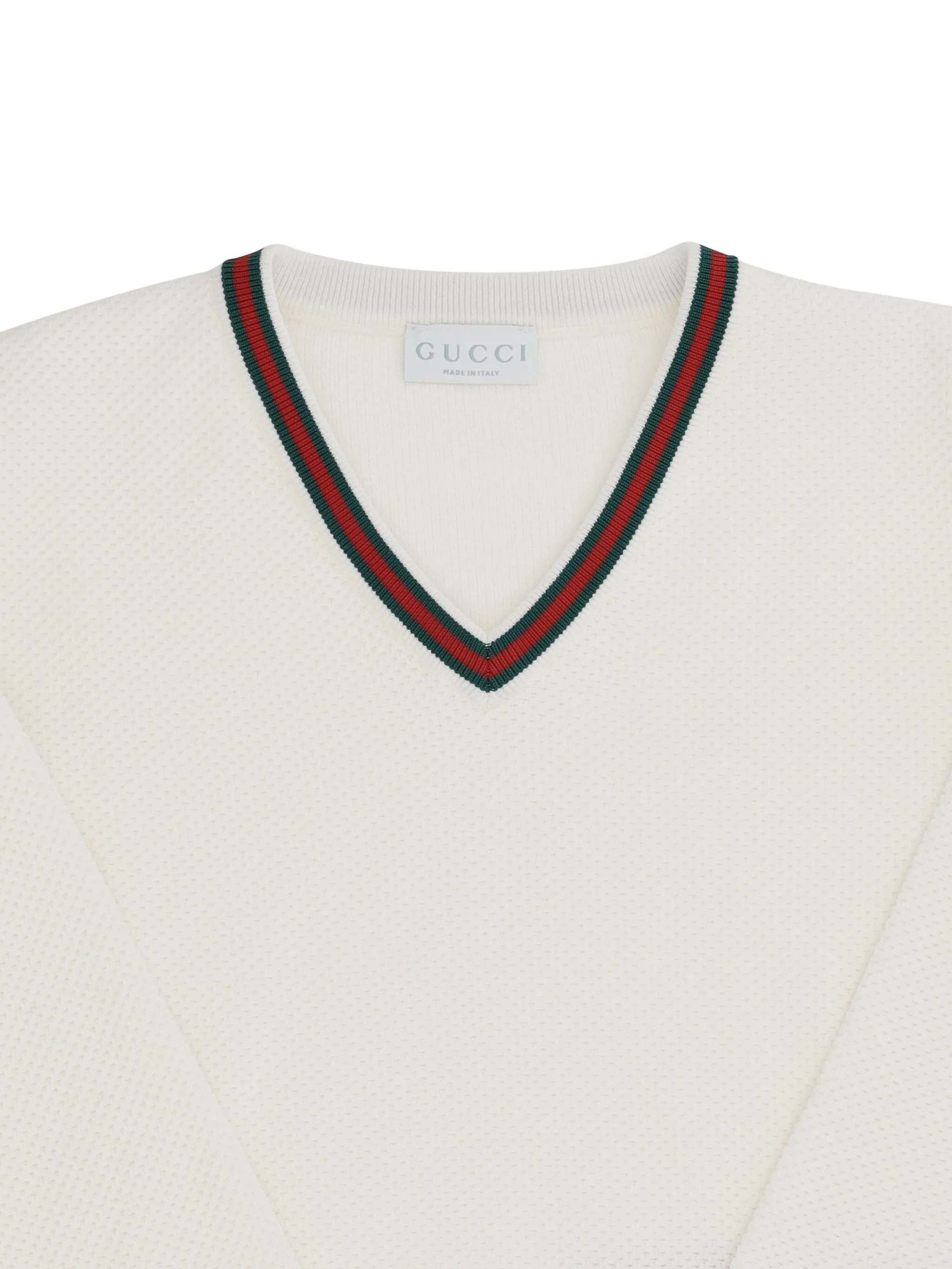 Джемпер с V-образным вырезом Gucci Kids, белый — фото 3