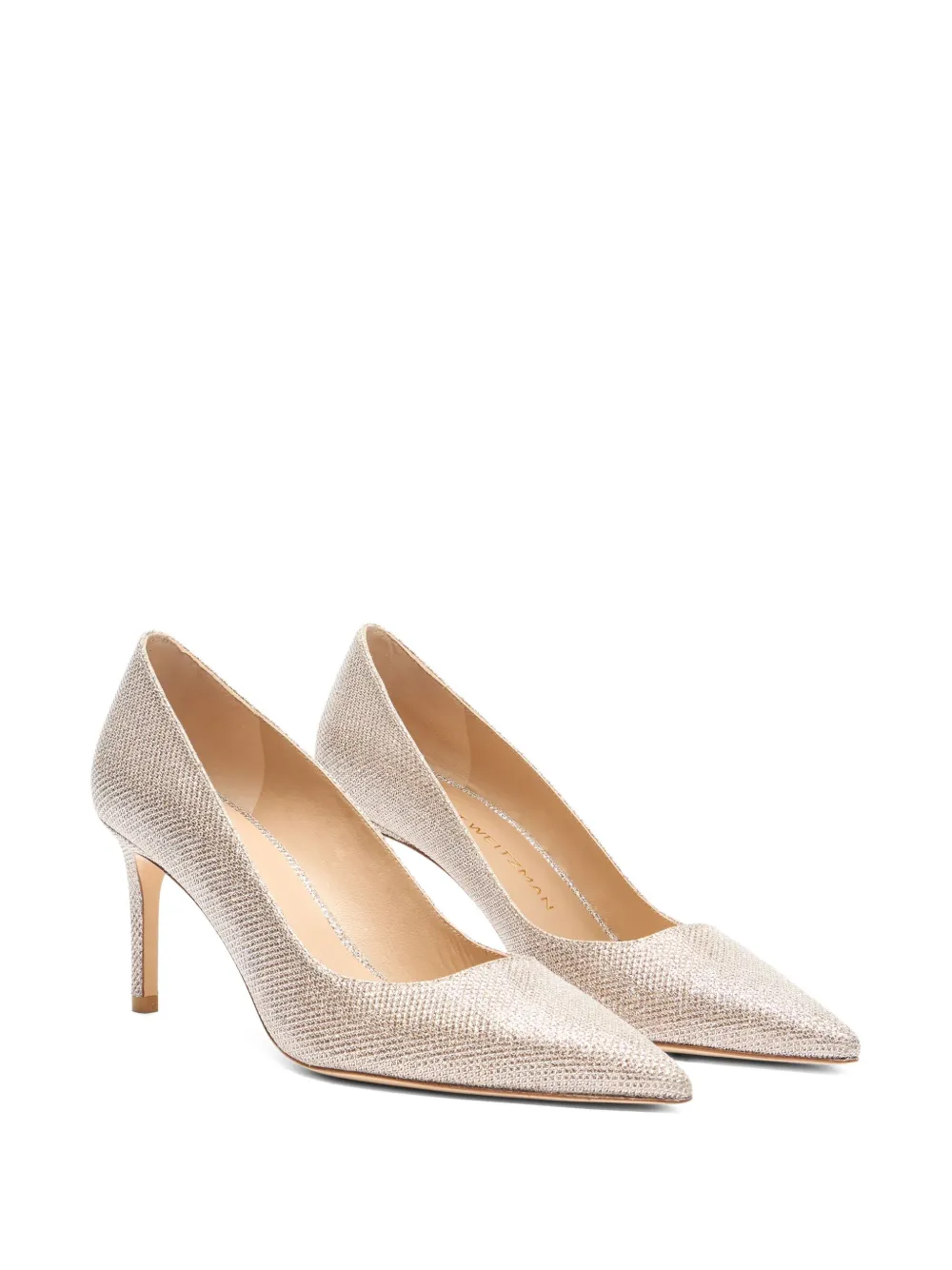 Туфли Stuart Power 75 с заостренным носком и блестками Stuart Weitzman, нейтральный — фото 2