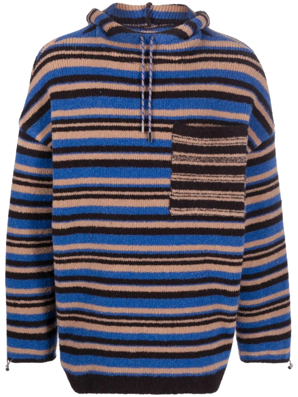 

Трикотажное худи в полоску JACQUEMUS, синий