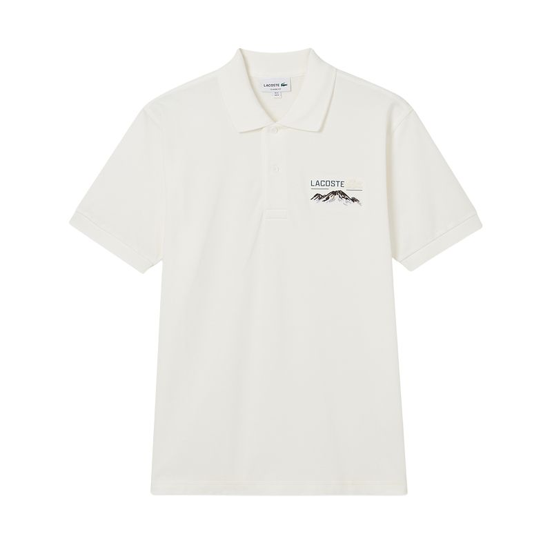 Поло с вышитым логотипом LACOSTE, оливковый — фото 3