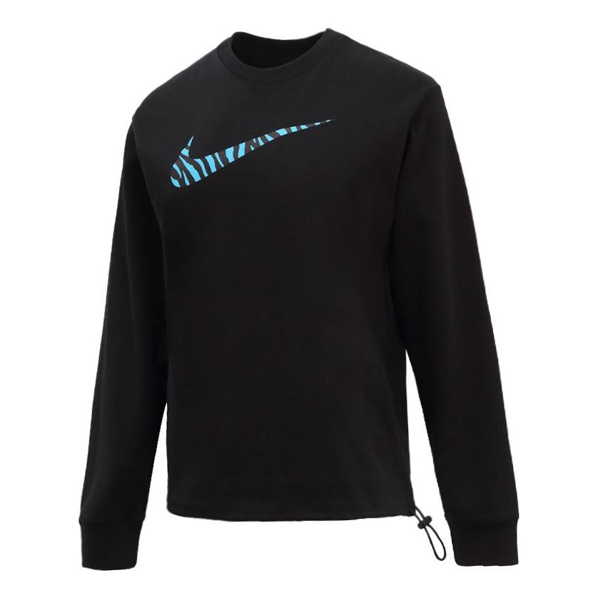 

Худи (WMNS) Nike Sportswear Icon Clash Zebra Printing Pattern Sports Round Neck Long Sleeves Black Hoodie