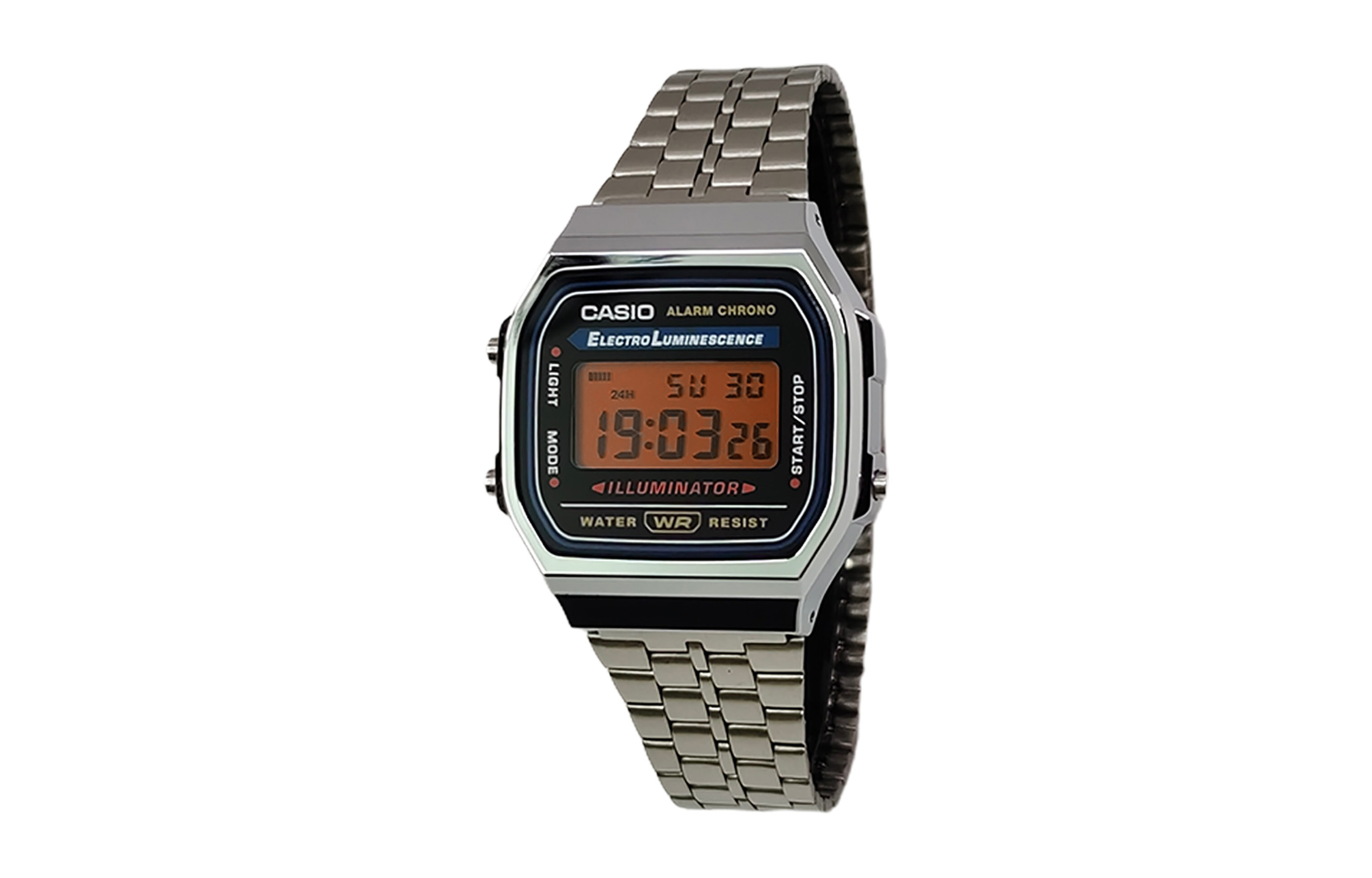 

CASIO Мужские часы Retrofit Series с кварцевым механизмом, стальной браслет, черный циферблат, Оранжевый, CASIO Мужские часы Retrofit Series с кварцевым механизмом, стальной браслет, черный циферблат