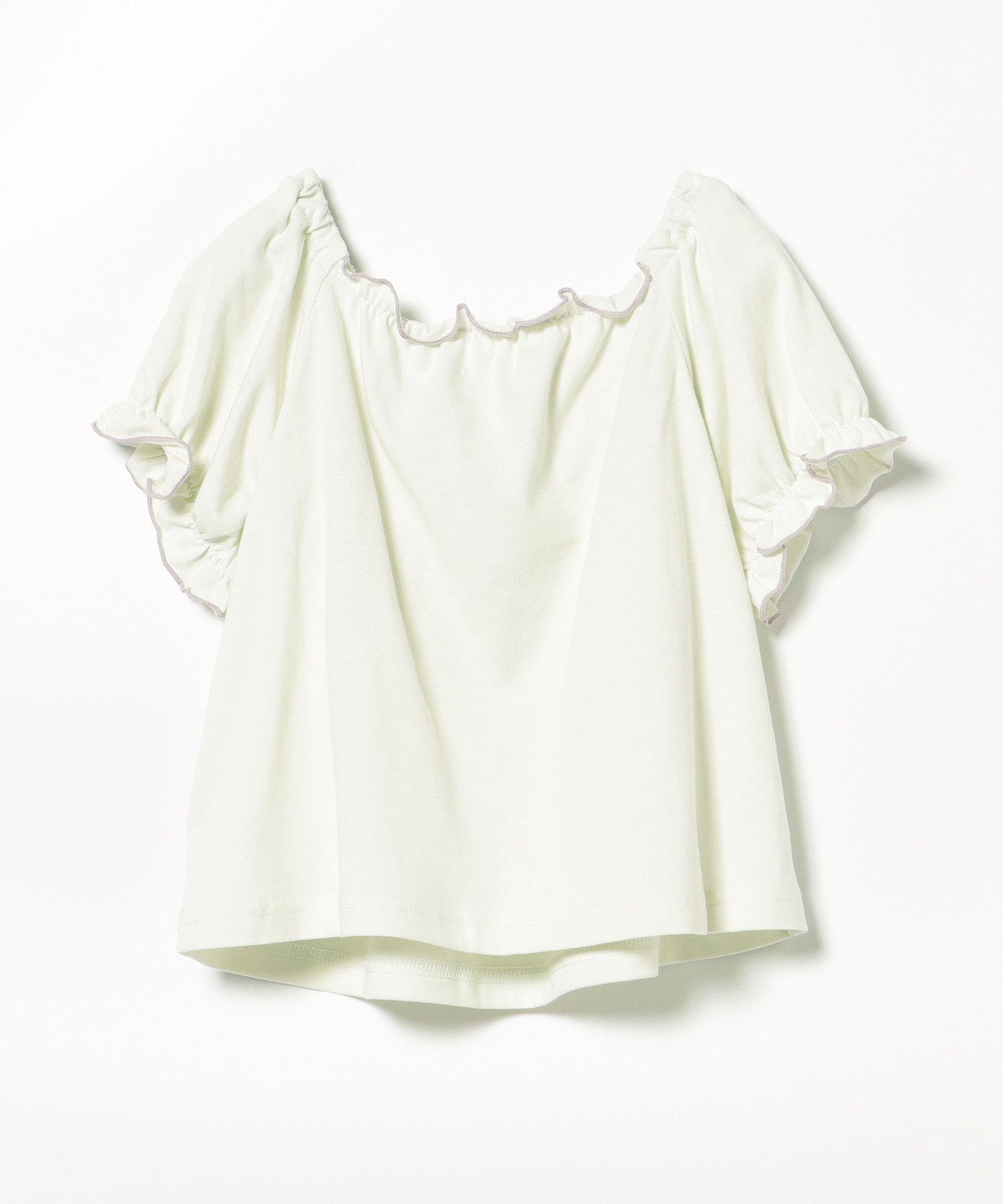 Футболка с пышными рукавами и сборками (90–150 см) BEAMS mini, MINT — фото 4