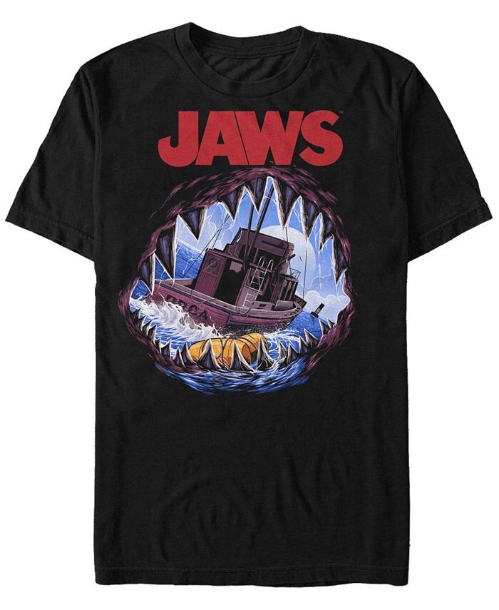 

Мужская футболка с короткими рукавами и открытым ртом Jaws Shark Fifth Sun, черный