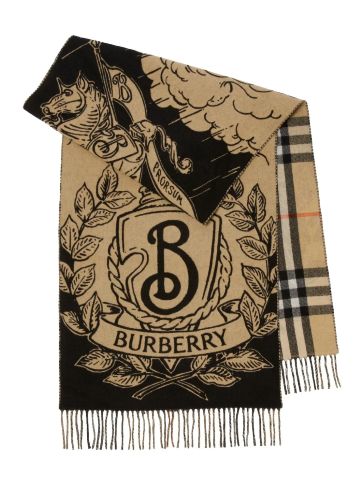 

Burberry кашемировый шарф в клетку, нейтральный