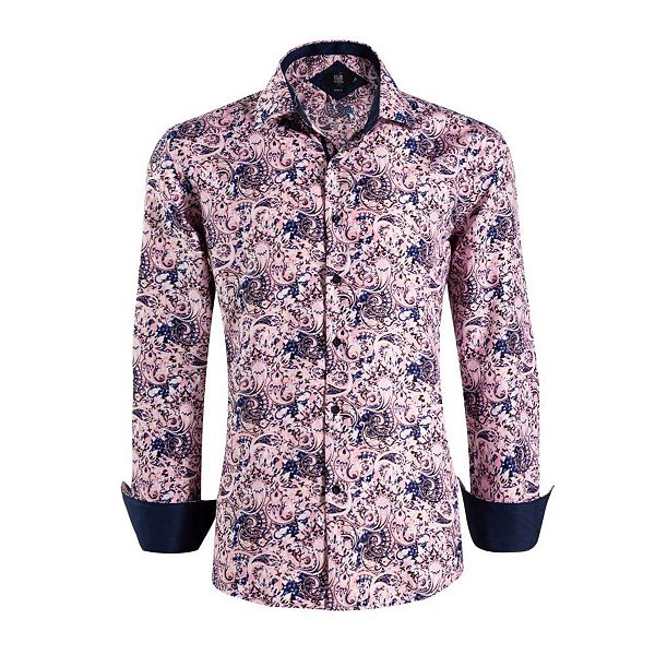 Мальчиковая рубашка slim fit с принтом Elie Balleh, Pink — фото 2