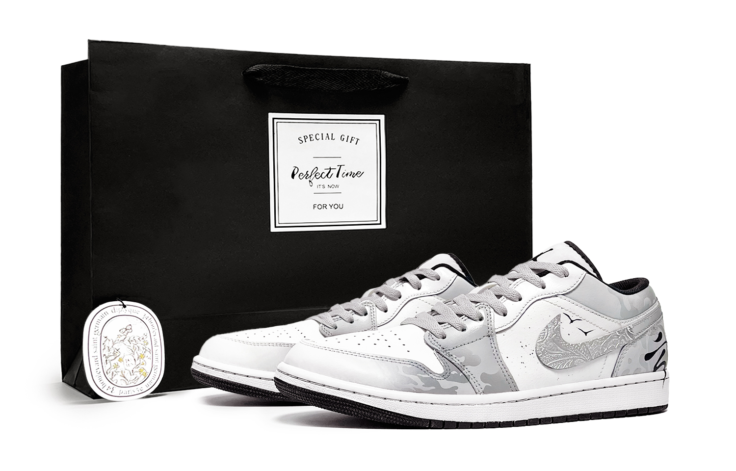 

Jordan Баскетбольные кроссовки Air 1 Cloud Feather Shadow Shock Absorbers Low Top Vintage, мужские, черные, белые, серые
