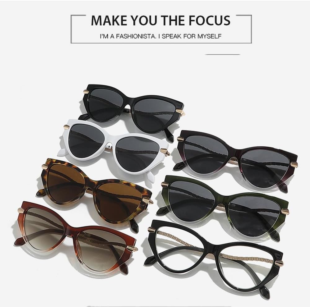 

Классические солнцезащитные очки «кошачий глаз» для женщин и мужчин, винтажные солнцезащитные очки в металлической оправе, ретро-стиль, модные очки с защитой от УФ-излучения UV400 TKKTLLT, White Gray