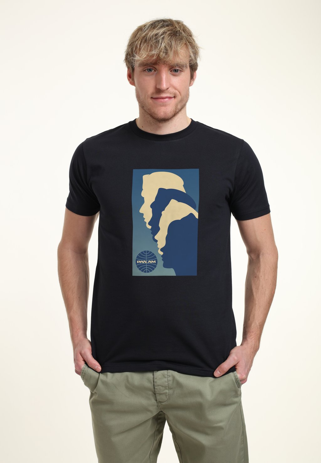 

Футболка с принтом PAN AM CREW SILHOUETTE Henry Tiger, темно-синий