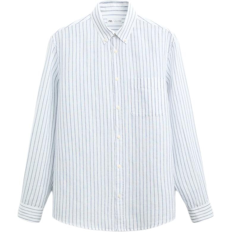 

Рубашка мужская синяя Zara, синий