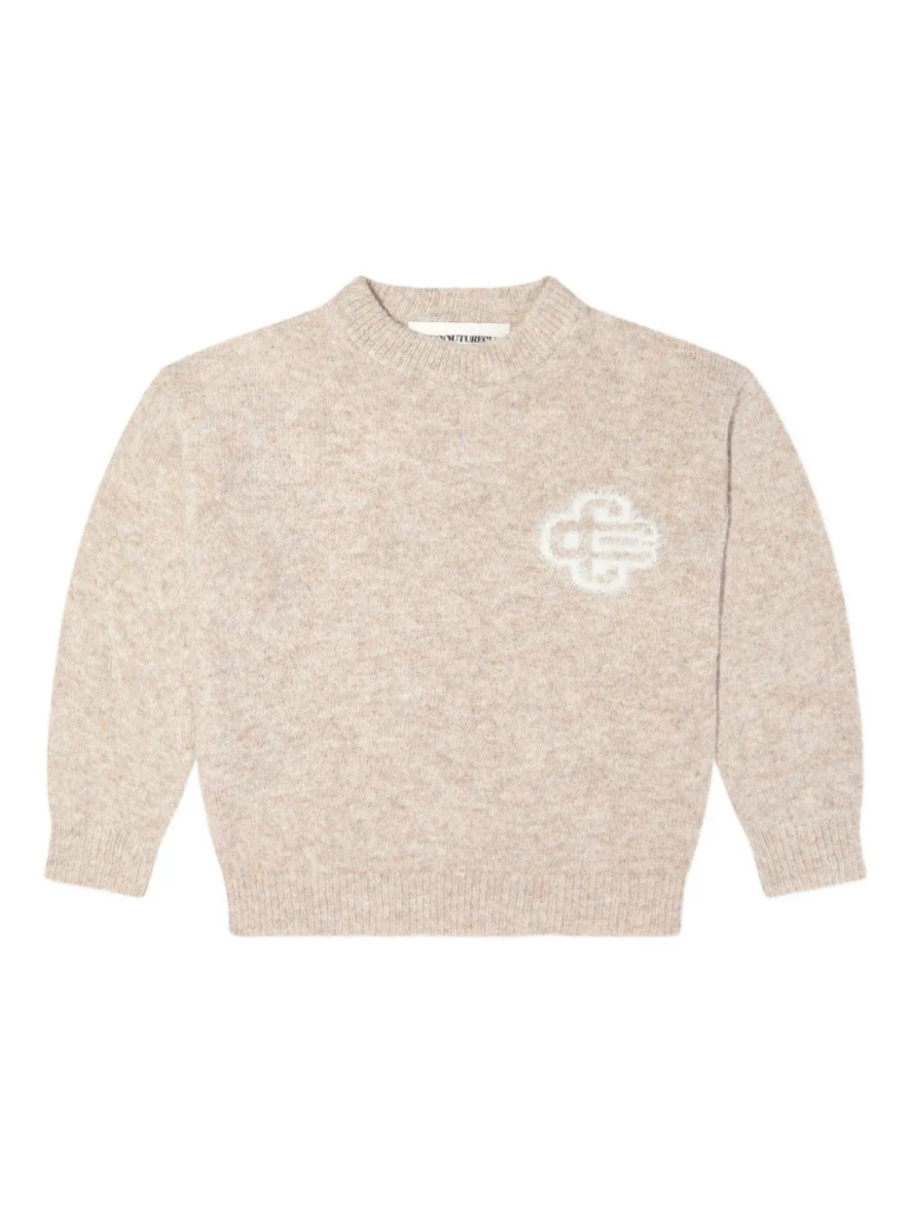 

Жаккардовый свитер с эмблемой THE COUTURE CLUB KIDS, нейтральный