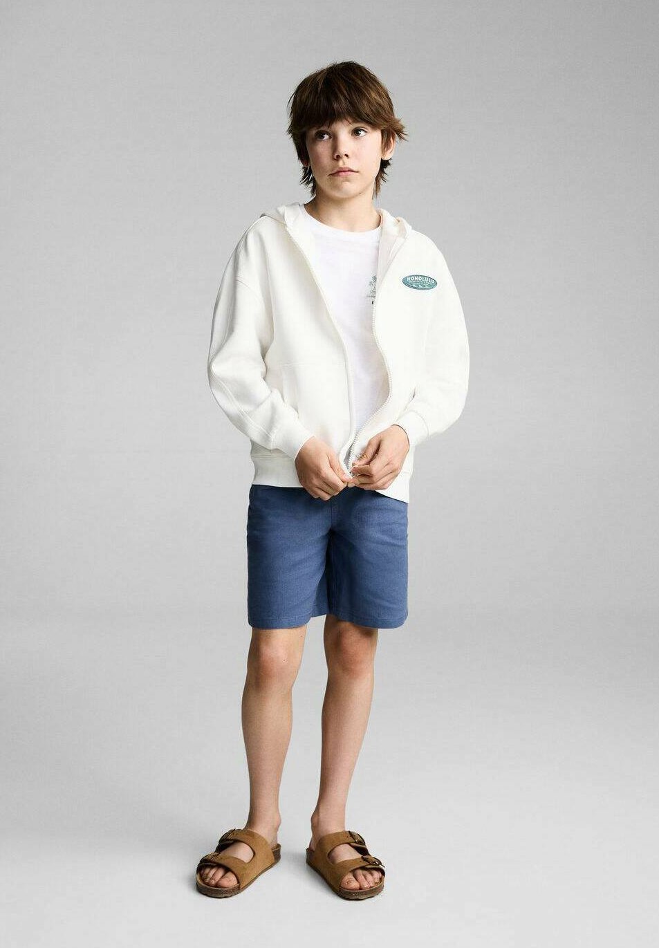 

Толстовка на молнии HONOLULU Mango Kids, слоновая кость