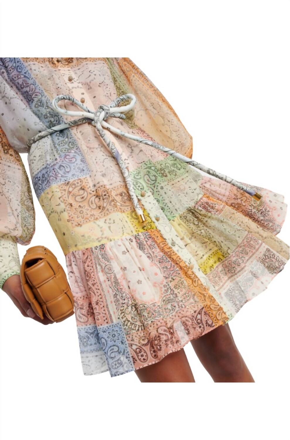 

Мини-платье Matchmaker Lantern с банданой и нашивками Zimmermann