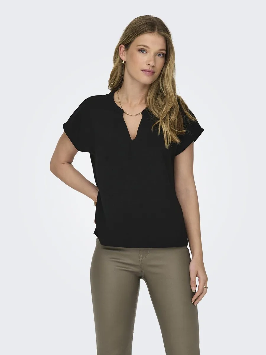 

Блузка-рубашка JDY "JDYLION S/S TOP WVN NOOS", черный