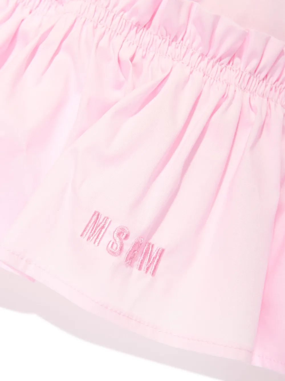 Платье с оборками и вышитым логотипом MSGM Kids, зеленый — фото 4