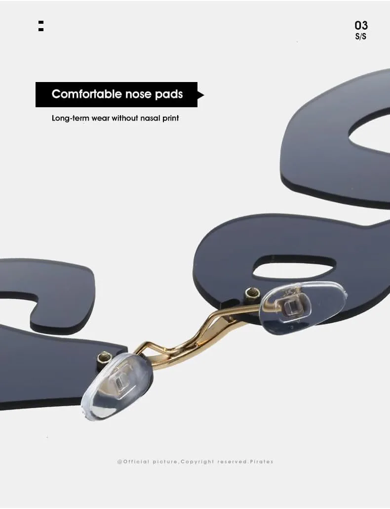 

heyheyshine 2025 Новогодние солнцезащитные очки без оправы в готическом стиле для женщин и мужчин. Очки для вечеринки «С Новым годом». Отличный подарок, Pink