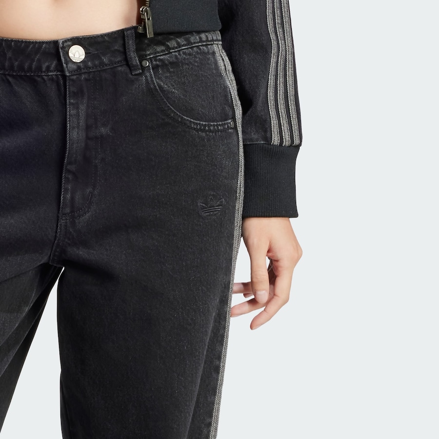 Джинсы с широкими штанинами ADIDAS ORIGINALS Adicolor, Black Denim — фото 4