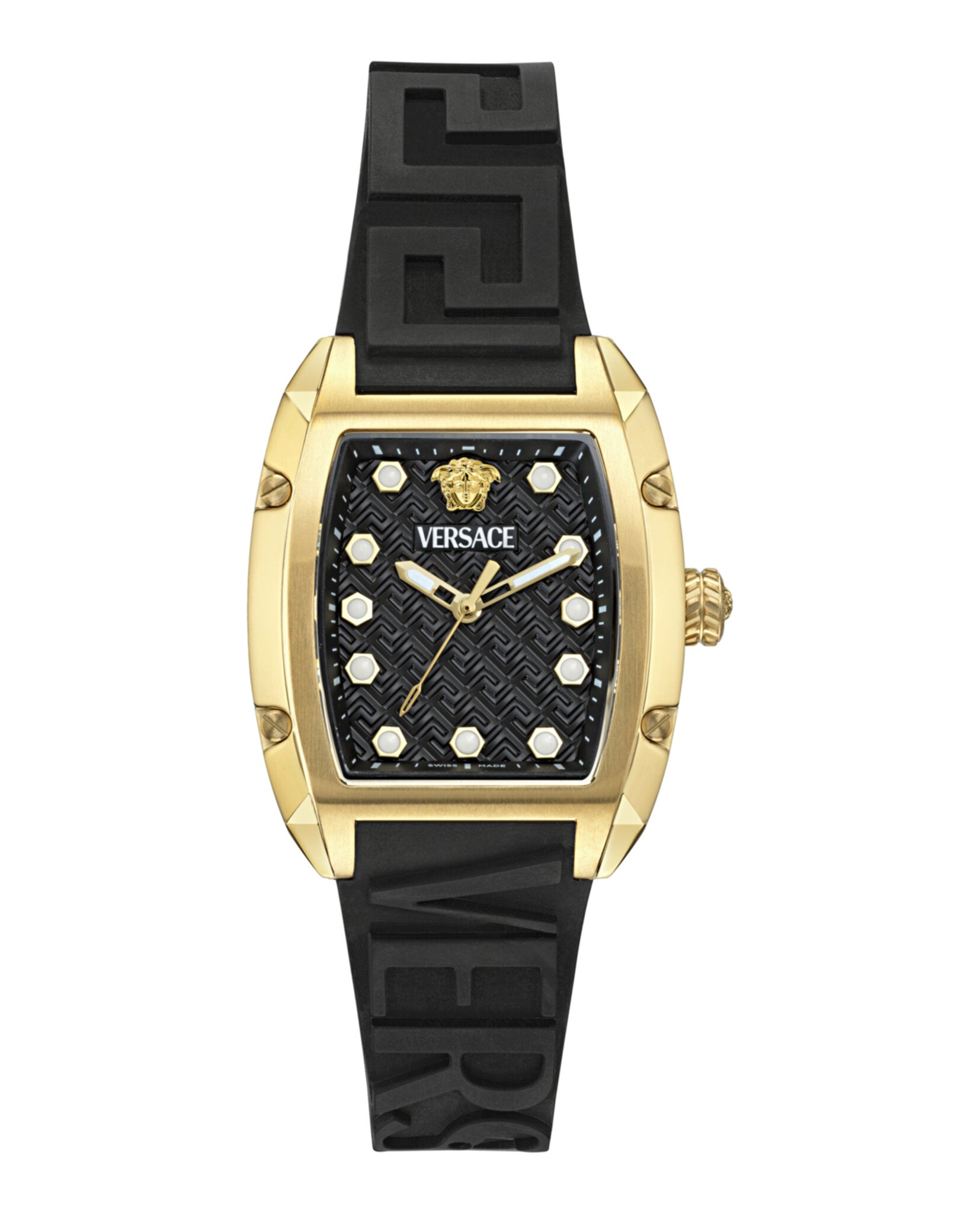 

Силиконовые часы Versace Dominus, черный/золотой/черный