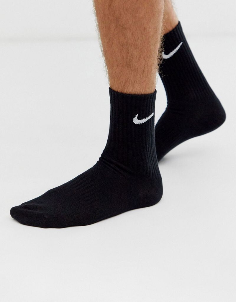Набор из 3 черных легких спортивных носков на каждый день Nike — фото 2
