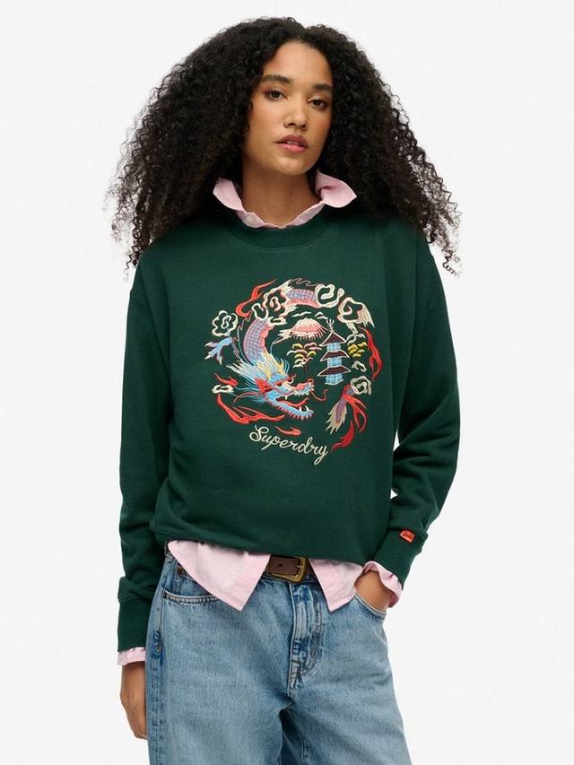 

Свитшот Suika с вышивкой Superdry, Enamel Green