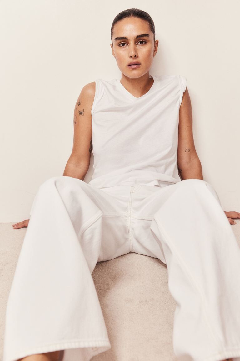 

Хлопковая футболка H&M, белый