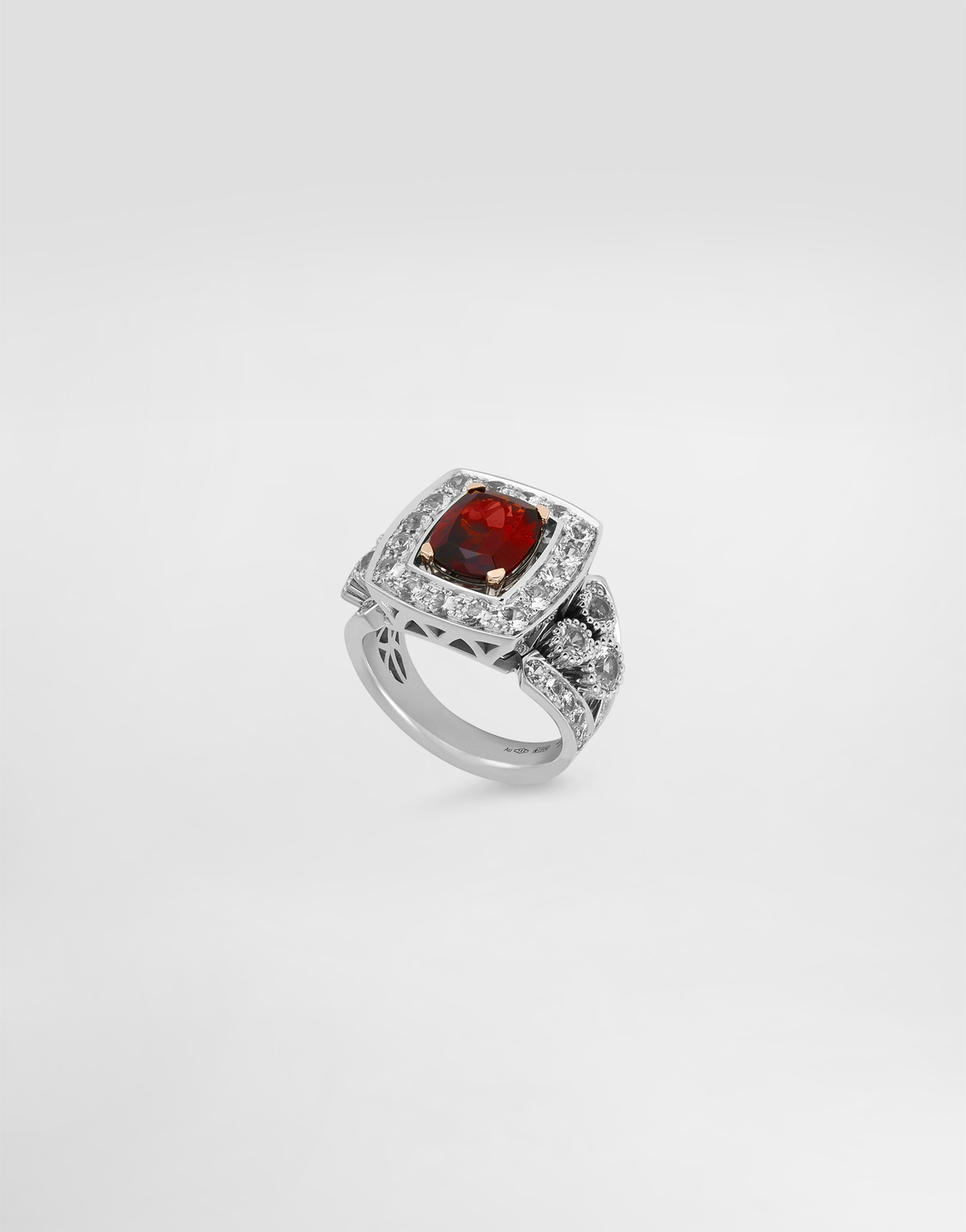 Кольцо eleganza из белого и розового золота 18 карат с гранатом и сапфирами Dolce & Gabbana, белый — фото 3