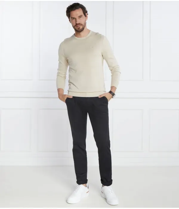 Свитер из шелковой смеси CN slim fit Calvin Klein, песочный — фото 2