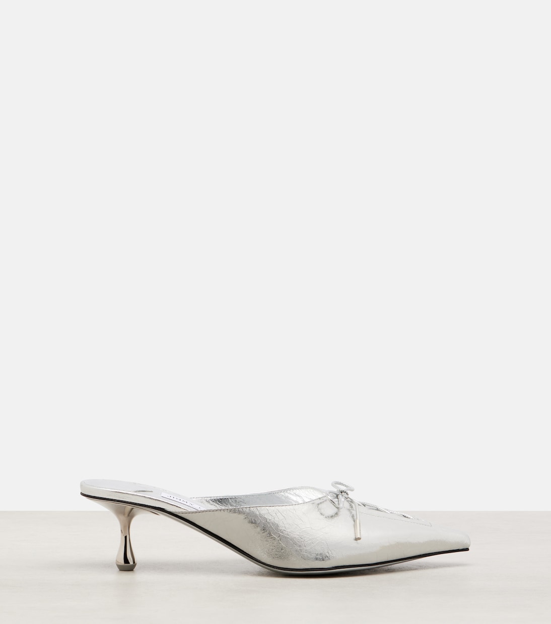 Scarlett 50 кожаные мюли с металлическим эффектом Jimmy Choo, серебряный — фото 4