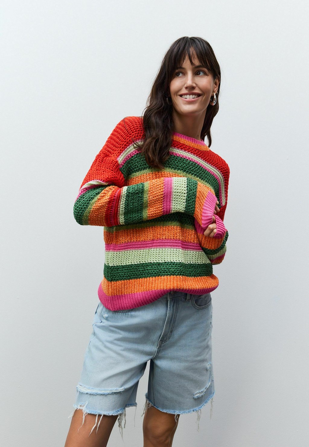 

Джемпер STITCHY STRIPED RELAXED CREW NECK Next, красный