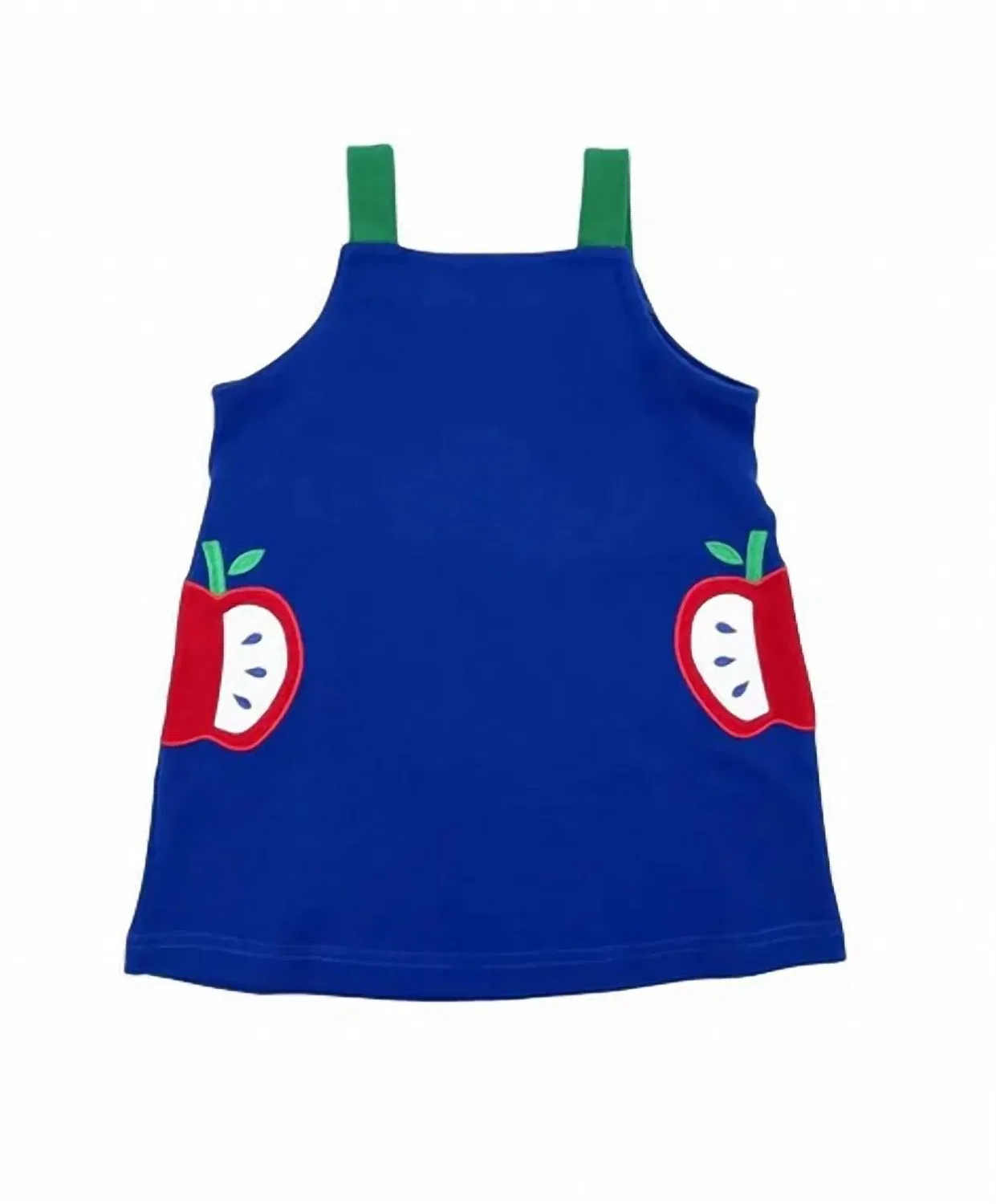 Florence Eiseman Kid's Pique Knit Jumper With Apples In Blue