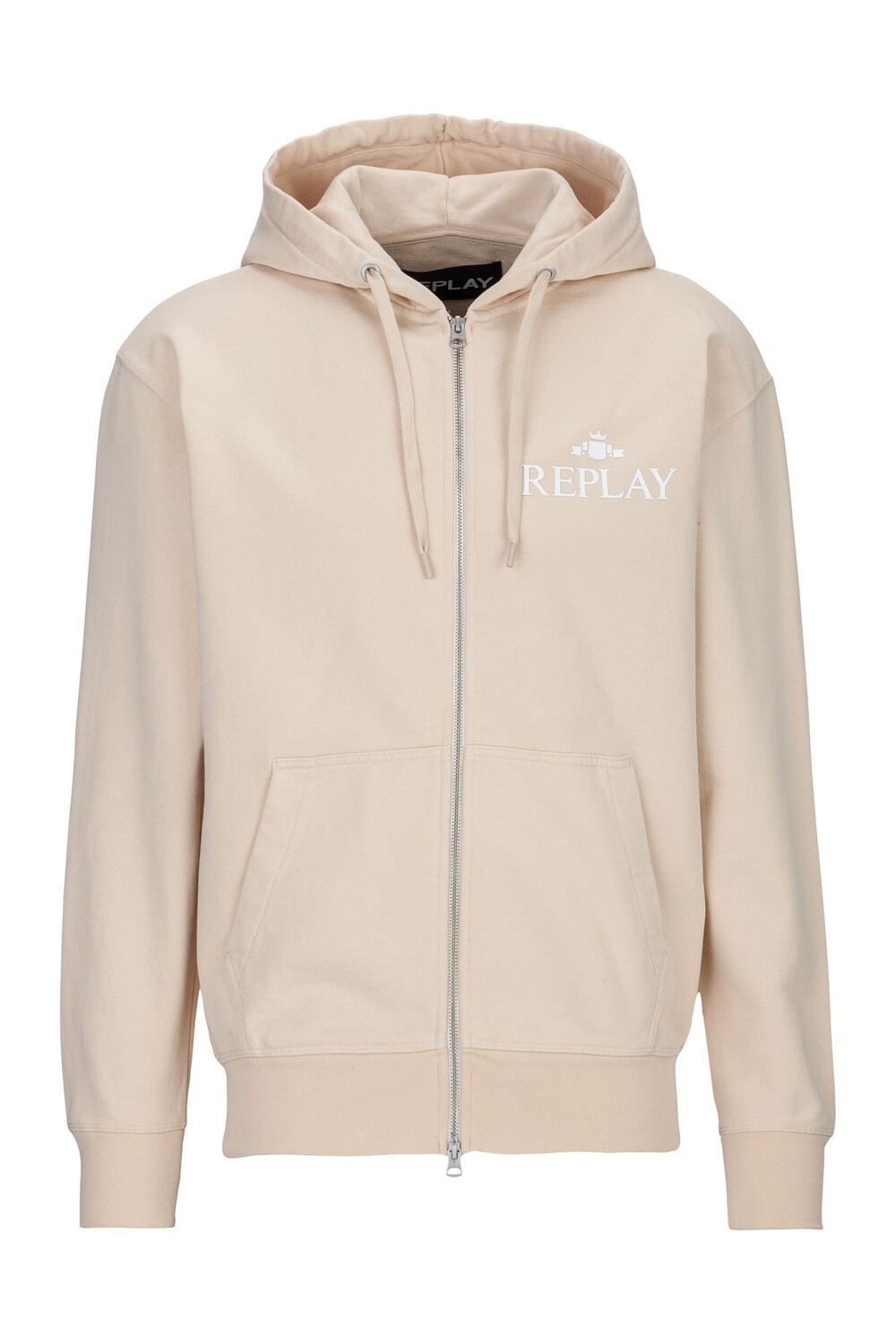 

Куртка Replay Kapuzensweatshirt Piece Dyed Cotton Fleece, бежевый