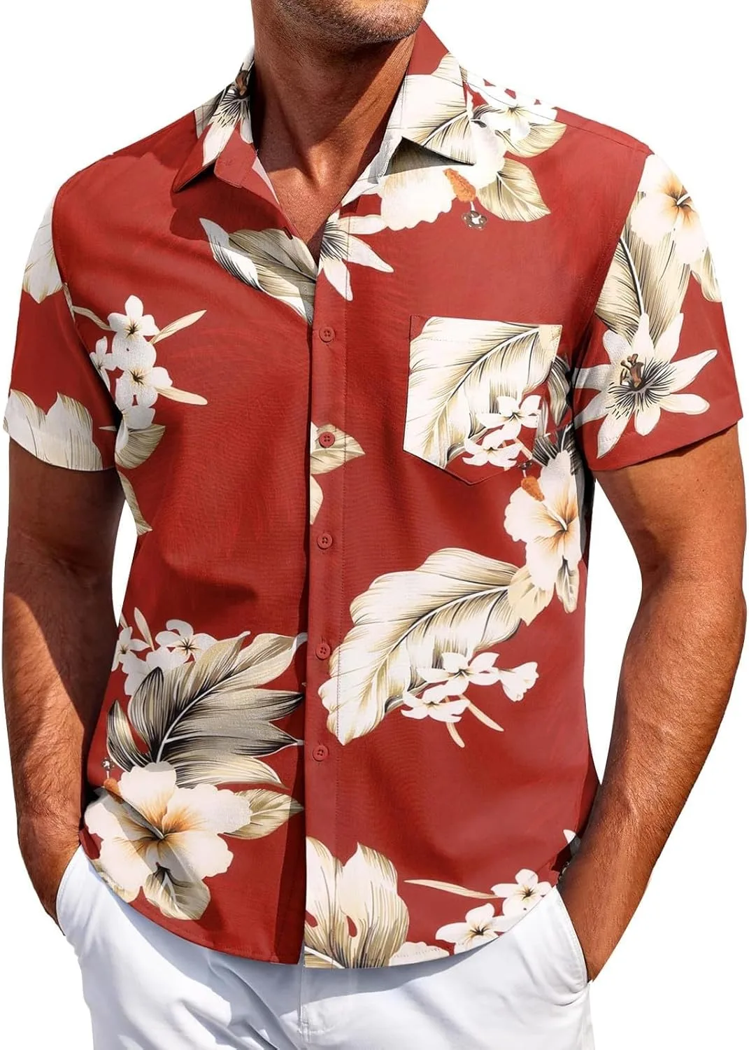 

Мужская повседневная рубашка с коротким рукавом и принтом