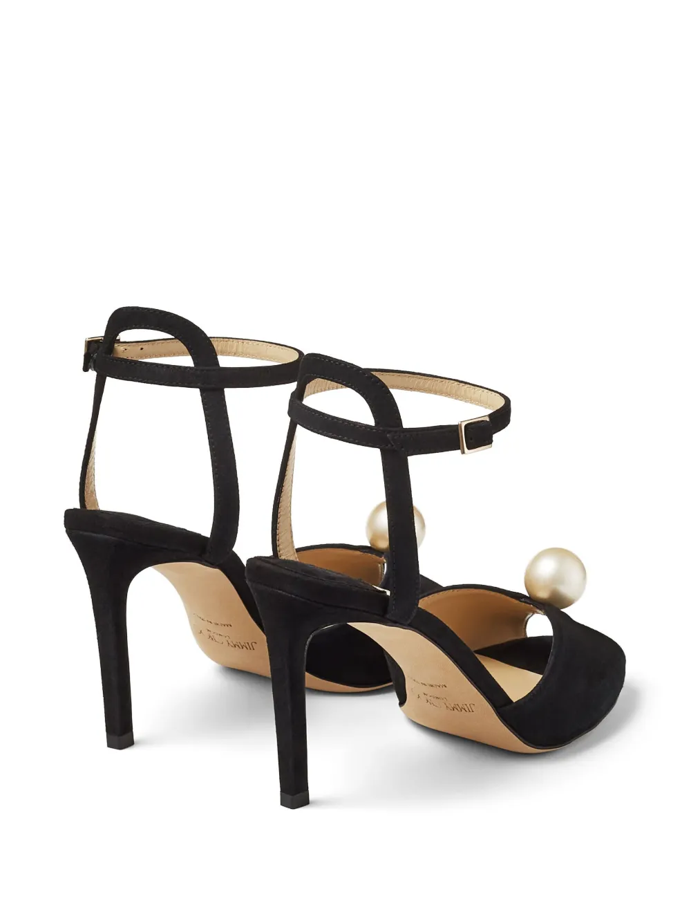 Босоножки Sacora 85 с искусственным жемчугом JIMMY CHOO, черный — фото 3