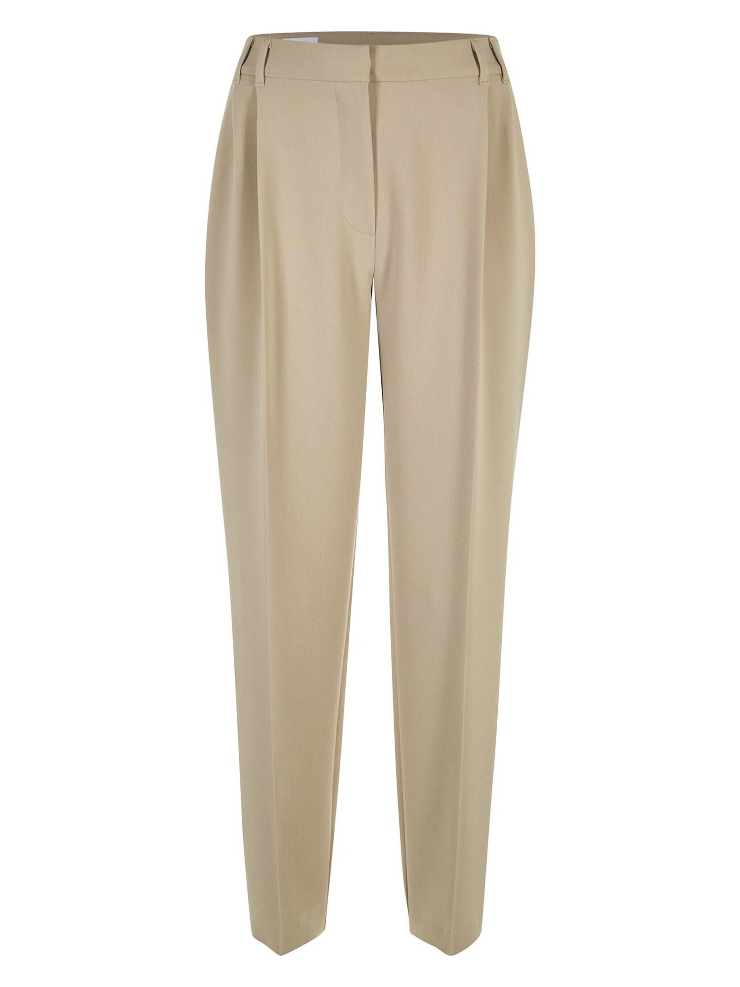 

MADELEINE Брюки с зауженным кроем и складками спереди в бежевом цвете